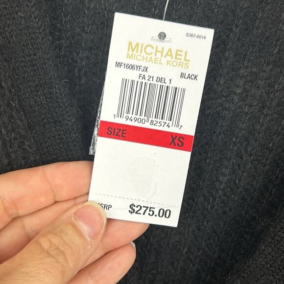 Michael Kors Women’s XS Black Wool Blend Long Oversized Duster Sweater NWT - Picture 4 of 10